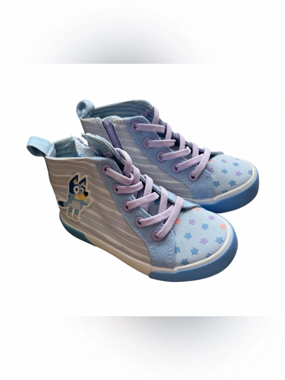Bluey Bingo Ground Up Kids High Top Sneakers Blue Purple Size 10
